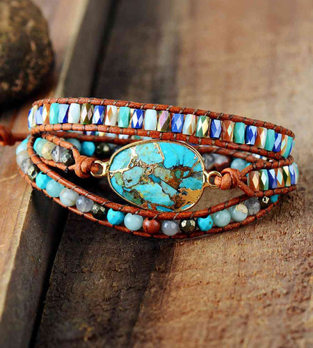Triple-Layer Natural Stone Bracelet