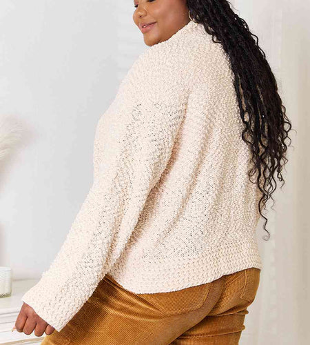 Double Take Open Front Long Sleeve Cardigan