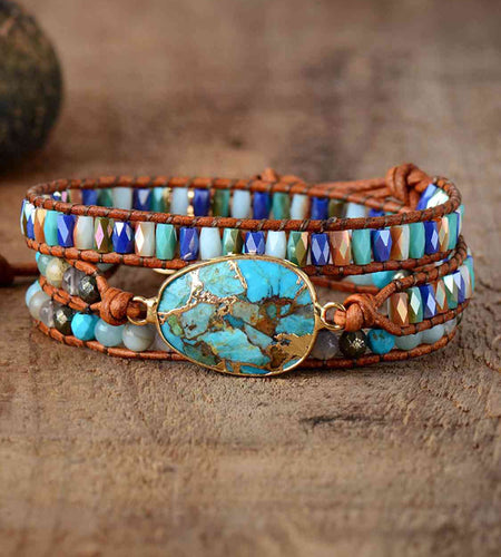 Triple-Layer Natural Stone Bracelet